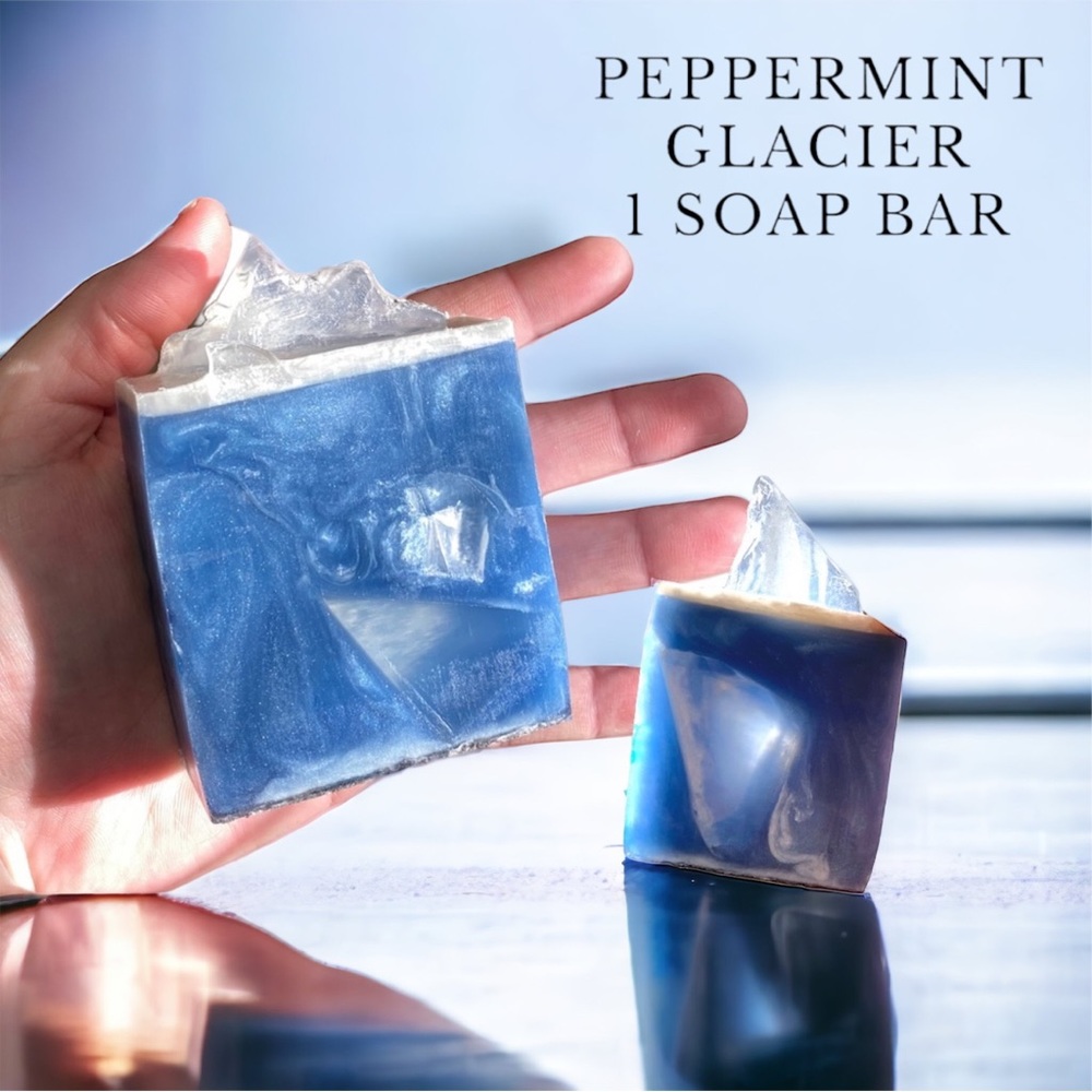 1 Bar, Glacier Peppermint Soap, Handmade, Great Gift Idea! ( PRICE IS FIRM )